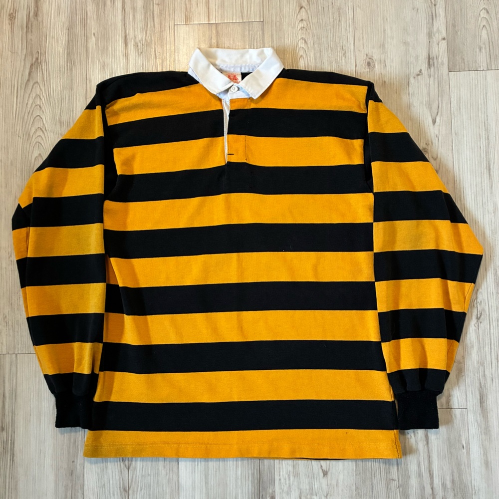 Vintage Lion Heart Long Sleeve Rugby Polo